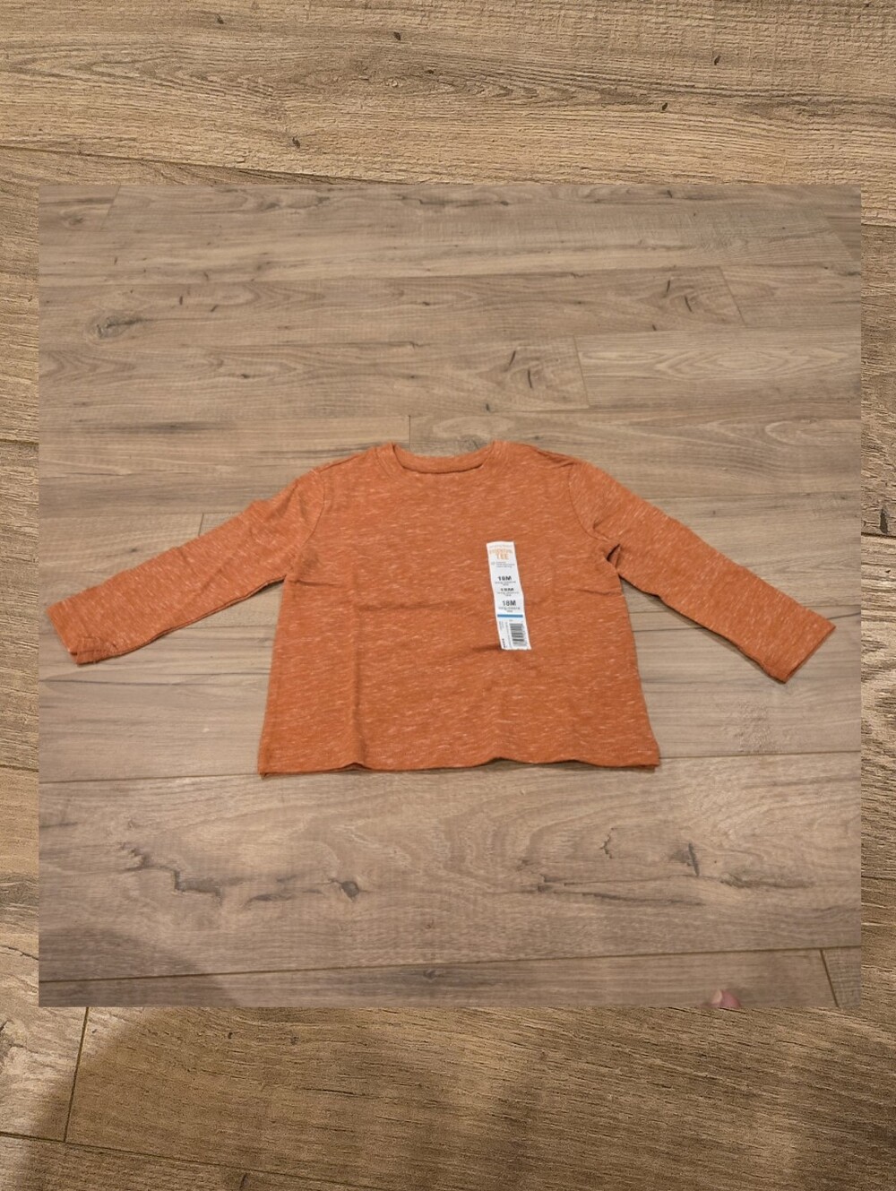 NWT jumping beans Heathered Orange Long Sleeve Tee Size 18M